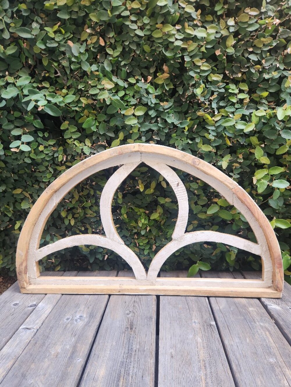 30" Lucca Arch Wood Frame Wall Decor Distress White Wall Decor